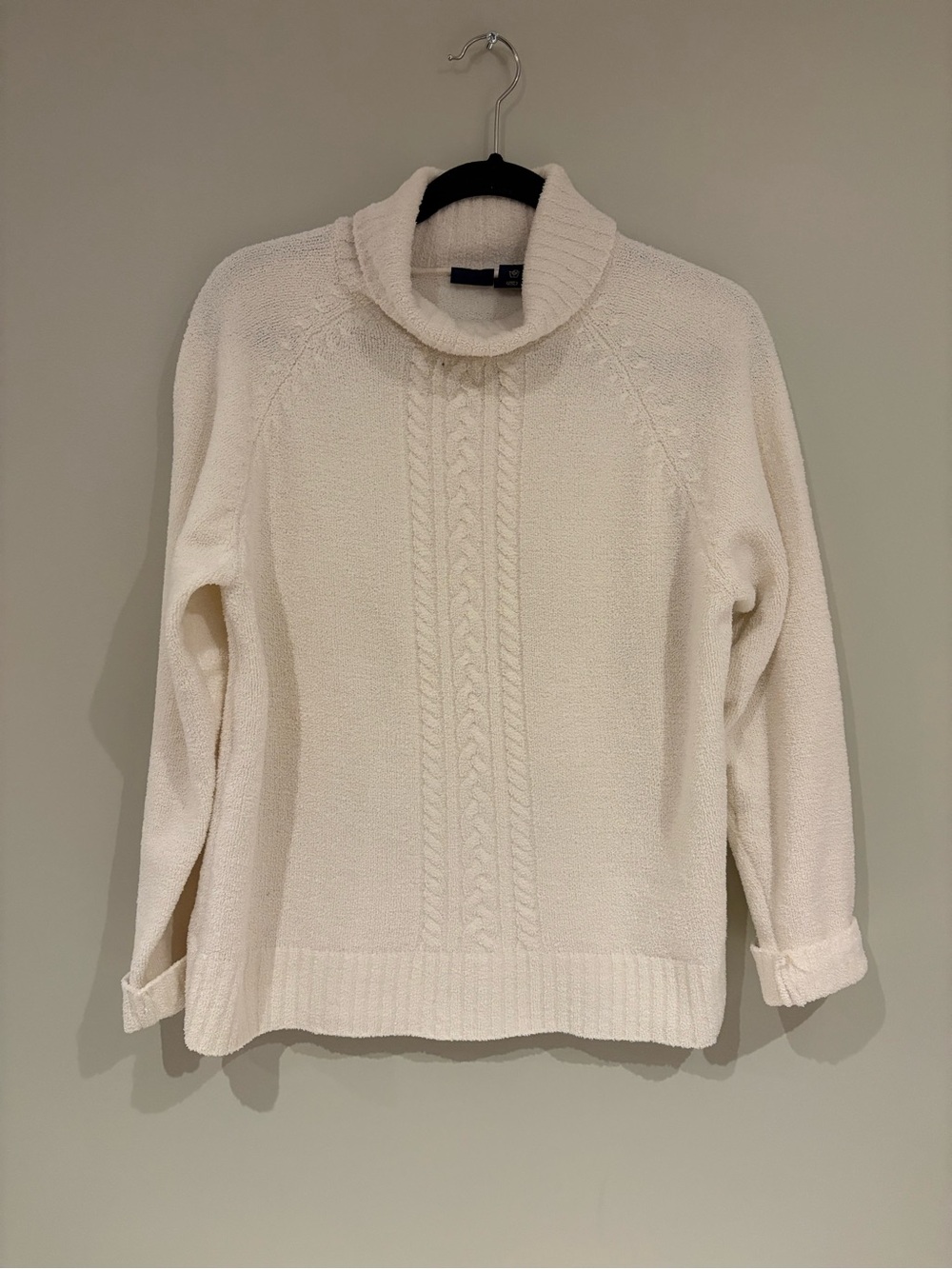 Cozy Cream Cable-Front Turtleneck Sweater